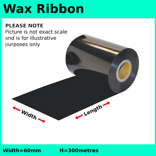 Barcode Printer Premium Wax Ribbon Roll, Width: 60mm x 300 Meters - Image 2